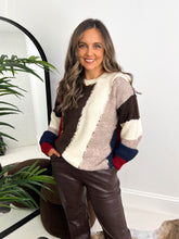 The Adele - Colour Block Knit with Sequin Detailing